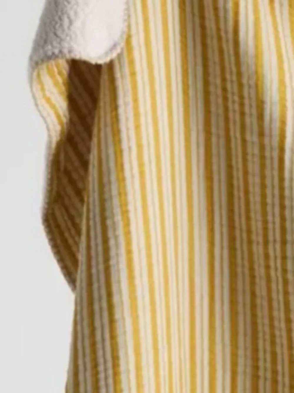 NWT Anthropologie Gauze Cotton Sherpa Ochre Striped Throw Blanket